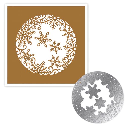 Schneeflocke Kreis Hintergrund Stanzschablonen Schablonen für DIY Scrapbooking Fotoalbum Dekorative Prägepapier Stanzformen für Kartenherstellung Schablonen Stanzformen für Kartenherstellung von Ynkkvre