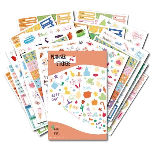 18 Blatt Aufkleber Jahreszeiten, 660 Sticker, DIY Sticker Blumen Frühling Sommer Herbst Winter Deko Zubehör, Aufkleber-Set Jahreszeiten für Kinder Erwachsene Basteln Geschenke von Ynkkvre