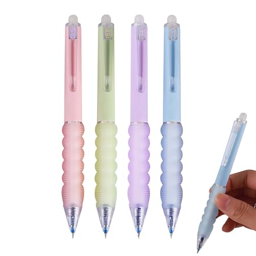 Ynkkvre Radierbarer Kugelschreiber Stifte Set, 4 Stück Tintenroller Radierbar Einziehbare, Erasable Pen Set für Studenten Geschenk, Schul Bürobedarf, für Schreibenlernen, Büro, (0,5 mm Blau) von Ynkkvre