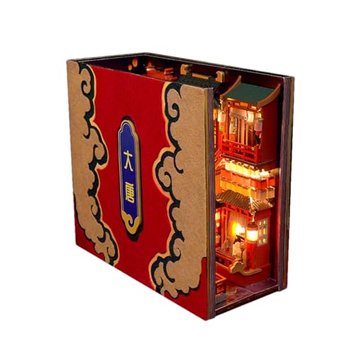 Book Nook, Book Nook Kit | Tang Dynasty Ewige Buch Store Buchecke mit LED-Licht - Buchecke, Bücherständer, Miniaturraum, Puzzle-Hausmodell-Sets mit LED-Lampen für Haus Bücherregal Dekoration Book Nook, Book Nook Kit | Tang Dynasty Ewige Buch Store Buchecke mit LED-Licht - Buchecke, Bücherständer, Miniaturraum, Puzzle-Hausmodell-Sets mit LED-Lampen für Haus Bücherregal Dekoration von Ynnhik