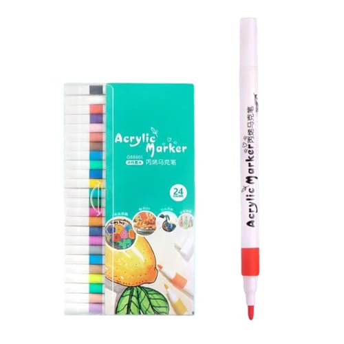 Ynnhik Acryl Marker Stifte Set - Acrylfarben Malstifte, Glasmalstifte in lebendigen Farben, wasserfeste Malmarker für Stein, Glas, Stoff von Ynnhik