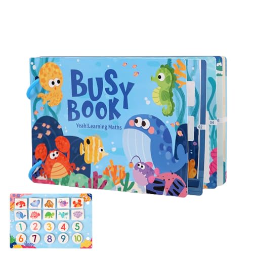 Ynnhik Busy Book für Kinder, Busy Book - Papierbeschäftigtes Buch mit Aktivitäten im Vorschulalter | Pädagogisches Reisespielzeug, sensorisches 3D-Sticker-Aktivitätsbuch für Geburtstag, Kindertag von Ynnhik