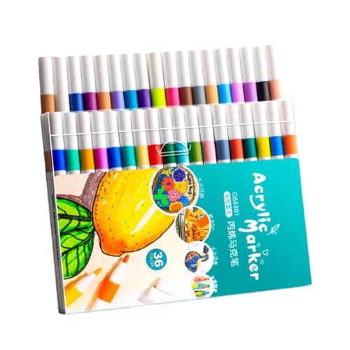 Ynnhik Stoffmarker für Kinder, Marker für Kinder,Marker, Farbstifte | Schnell trocknender Künstlerbedarf, wasserfester Bastelfarbenstift für Papier, Keramik, Steine, Rucksäcke von Ynnhik