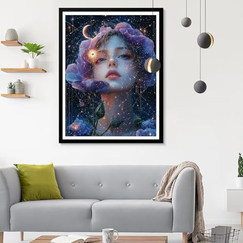 5D Diamond Painting Erwachsene Groß XXL Fee Diamond Painting, Diamond Painting Set Blume, DIY Mosaik Bastelset Erwachsene mit Diamond Painting Zubehör, Zimmer Deko Aesthetic Geschenk 40x50CM SF-353 von Ynulann