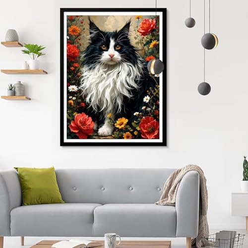 5D Diamond Painting Erwachsene Groß XXL Gänseblümchen Diamond Painting, Diamond Painting Set Katze, DIY Mosaik Bastelset Erwachsene Diamond Painting Zubehör, Wanddeko Aesthetic Geschenk 50x70CM SF-661 von Ynulann