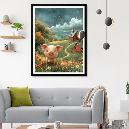 5D Diamond Painting Erwachsene Groß XXL Kabine Diamond Painting, Diamond Painting Set Schwein, DIY Mosaik Bastelset Erwachsene Diamond Painting Zubehör,Zimmer Deko Aesthetic Geschenk 30x40CM SF-699 von Ynulann