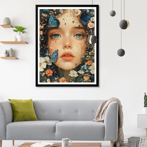 5D Diamond Painting Erwachsene Groß XXL Mädchen Diamond Painting, Diamond Painting Set Blume, DIY Mosaik Bastelset Erwachsene Diamond Painting Zubehör,Zimmer Deko Aesthetic Geschenk 80x100CM SF-371 von Ynulann