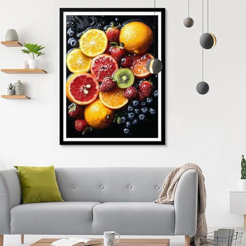 5D Diamond Painting Erwachsene Groß XXL Obst Diamond Painting, Diamond Painting Set Blaubeere, DIY Mosaik Bastelset Erwachsene Diamond Painting Zubehör,Zimmer Deko Aesthetic Geschenk 60x80CM SF-711 von Ynulann