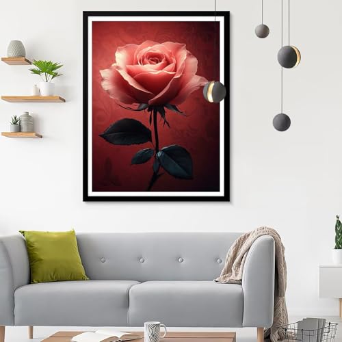 5D Diamond Painting Erwachsene Groß XXL Rose Diamond Painting, Diamond Painting Set Werk 2, DIY Mosaik Bastelset Erwachsene mit Diamond Painting Zubehör, Zimmer Deko Aesthetic Geschenk 35x45CM SF-343 von Ynulann