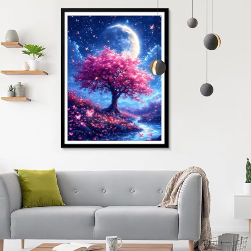 5D Diamond Painting Erwachsene Groß XXL Sternenhimmel 1 Diamond Painting, Diamond Painting Set Baum, Mosaik Bastelset Erwachsene Diamond Painting Zubehör, Wanddeko Aesthetic Geschenk 50x70CM SF-789 von Ynulann