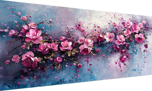 Anlage Malen Nach Zahlen Erwachsene Groß 50x100cm, Malen Nach Zahlen Blume Paint by Numbers, DIY Bastelset Erwachsene, mit 3-Pinseln und Acrylfarbe, für Zimmer Deko, Frauen Geschenk (Rahmenlos) Ly-216 von Ynulann