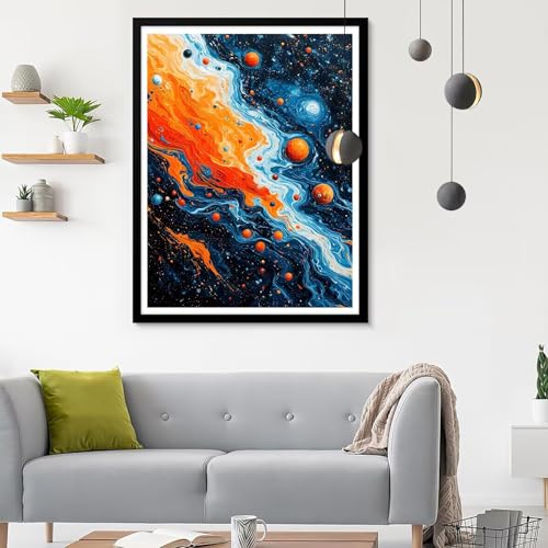 Diamond Painting Erwachsene Abstrakt, Diamond Painting Planet Diamant Painting Bilder Kinder, Full DIY Diamant Kunst Malen Nach Zahlen Malerei Stickerei Kreuzstich Wohnzimmer Dekoration 50x70CM SF-790 von Ynulann