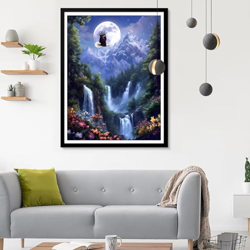 Diamond Painting Erwachsene Adler, Diamond Painting Fallen Diamant Painting Bilder Kinder, Full DIY Diamant Kunst Malen Nach Zahlen Malerei Stickerei Kreuzstich Wohnzimmer Dekoration 60x80CM SF-350 von Ynulann