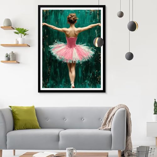 Diamond Painting Erwachsene Ballett, Diamond Painting Abstrakt Diamant Painting Bilder Kinder, Full DIY Diamant Kunst Malen Nach Zahlen Malerei Stickerei Kreuzstich Wohnzimmer Décor 50x70CM SF-786 von Ynulann