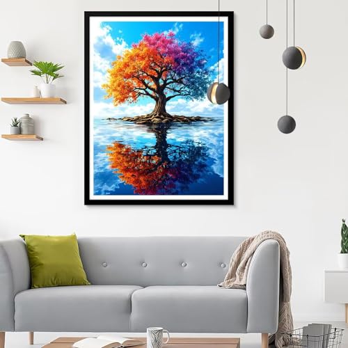 Diamond Painting Erwachsene Baum 1, Diamond Painting Sternenhimmel Diamant Painting Bilder Kinder, Full DIY Diamant Kunst Malen Zahlen Malerei Stickerei Kreuzstich Wohnzimmer Décor 80x100CM SF-546 von Ynulann