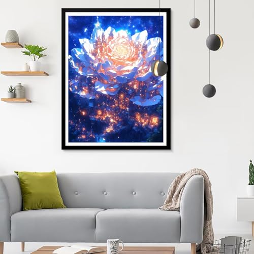 Diamond Painting Erwachsene Blume, Diamond Painting Zusammenfassung 1 Diamant Painting Bilder Kinder, Full DIY Diamant Kunst Malen Zahlen Malerei Stickerei Kreuzstich Wohnzimmer Décor 40x50CM SF-532 von Ynulann