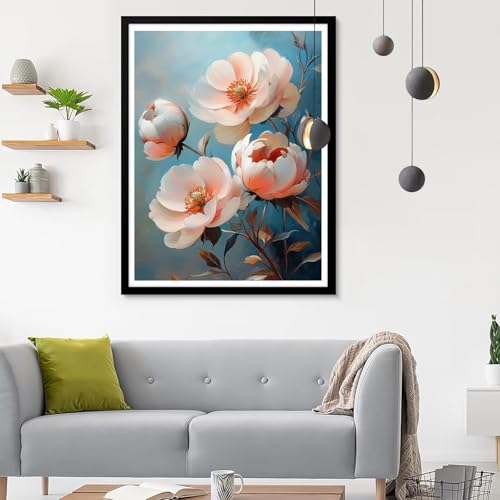 Diamond Painting Erwachsene Blume 1, Diamond Painting Blatt Diamant Painting Bilder Kinder, Full DIY Diamant Kunst Malen Nach Zahlen Malerei Stickerei Kreuzstich Wohnzimmer Dekoration 40x50CM SF-644 von Ynulann