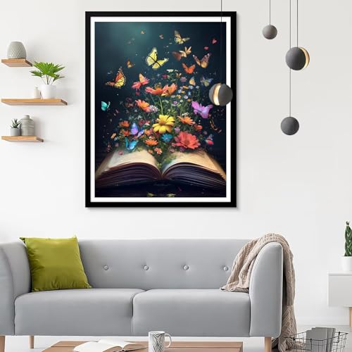 Diamond Painting Erwachsene Buch, Diamond Painting Schmetterling Diamant Painting Bilder Kinder, Full DIY Diamant Kunst Malen Nach Zahlen Malerei Stickerei Kreuzstich Wohnzimmer Décor 80x100CM SF-72 von Ynulann