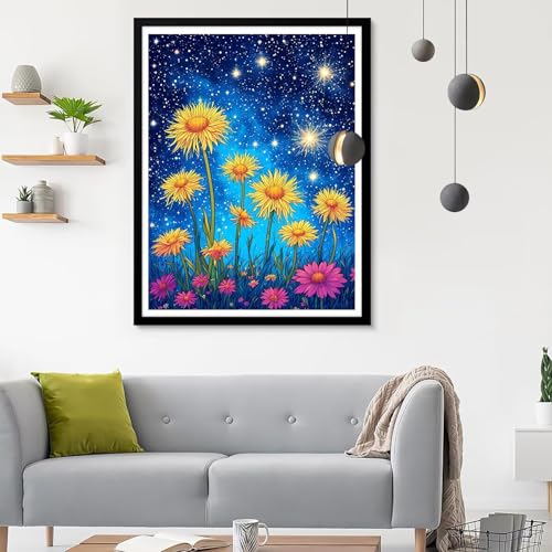 Diamond Painting Erwachsene Chrysantheme, Diamond Painting Sternenhimmel Diamant Painting Bilder Kinder, Full Diamant Kunst Malen Zahlen Malerei Stickerei Kreuzstich Wohnzimmer Décor 30x40CM SF-510 von Ynulann