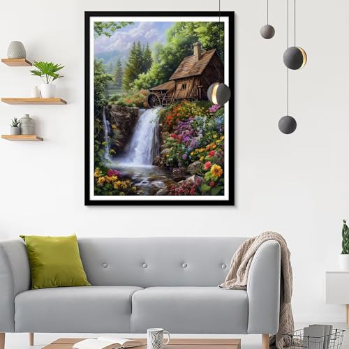 Diamond Painting Erwachsene Fallen, Diamond Painting Kabine Diamant Painting Bilder Kinder, Full DIY Diamant Kunst Malen Nach Zahlen Malerei Stickerei Kreuzstich Wohnzimmer Dekoration 80x100CM SF-90 von Ynulann