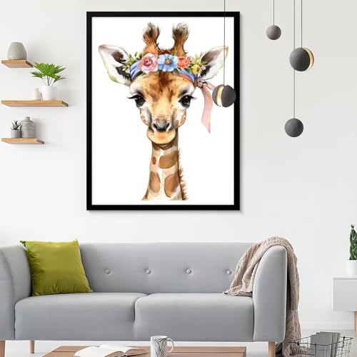 Diamond Painting Erwachsene Giraffe, Diamond Painting Tier Diamant Painting Bilder Kinder, Full DIY Diamant Kunst Malen Nach Zahlen Malerei Stickerei Kreuzstich für Wohnzimmer Dekoration 30x40CM SF-52 von Ynulann