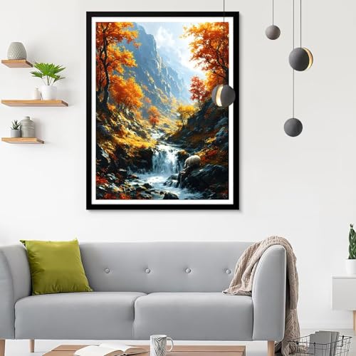 Diamond Painting Erwachsene Herbst, Diamond Painting Landschaft Diamant Painting Bilder Kinder, Full DIY Diamant Kunst Malen Nach Zahlen Malerei Stickerei Kreuzstich Wohnzimmer Décor 20x30CM SF-550 von Ynulann