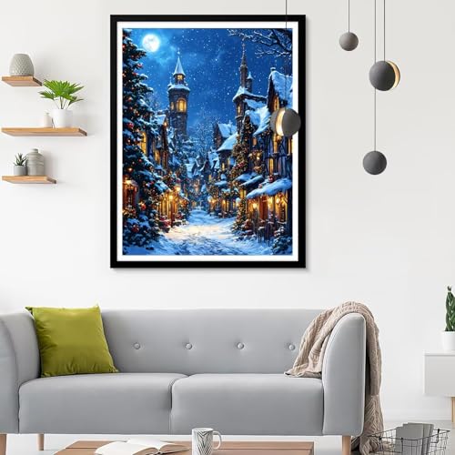 Diamond Painting Erwachsene Kabine, Diamond Painting Winter Diamant Painting Bilder Kinder, Full DIY Diamant Kunst Malen Nach Zahlen Malerei Stickerei Kreuzstich Wohnzimmer Dekoration 50x70CM SF-670 von Ynulann