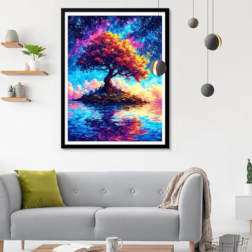 Diamond Painting Erwachsene Karikatur, Diamond Painting Baum Diamant Painting Bilder Kinder, Full DIY Diamant Kunst Malen Nach Zahlen Malerei Stickerei Kreuzstich Wohnzimmer Dekoration 80x100CM SF-564 von Ynulann