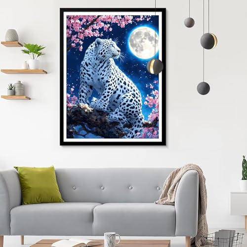 Diamond Painting Erwachsene Karikatur, Diamond Painting Leopard Diamant Painting Bilder Kinder, Full DIY Diamant Kunst Malen Nach Zahlen Malerei Stickerei Kreuzstich Wohnzimmer Décor 50x70CM SF-554 von Ynulann