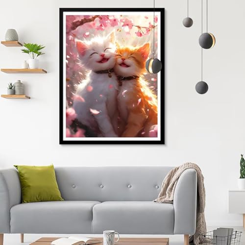 Diamond Painting Erwachsene Katze 1, Diamond Painting Niedlich Diamant Painting Bilder Kinder, Full DIY Diamant Kunst Malen Nach Zahlen Malerei Stickerei Kreuzstich Wohnzimmer Décor 50x70CM SF-712 von Ynulann