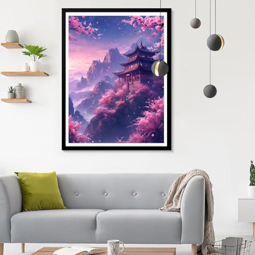 Diamond Painting Erwachsene Landschaft, Diamond Painting Blume Diamant Painting Bilder Kinder, Full DIY Diamant Kunst Malen Nach Zahlen Malerei Stickerei Kreuzstich Wohnzimmer Décor 35x45CM SF-502 von Ynulann