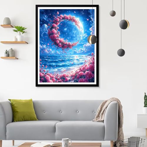 Diamond Painting Erwachsene Meer, Diamond Painting Sternenhimmel Diamant Painting Bilder Kinder, Full DIY Diamant Kunst Malen Nach Zahlen Malerei Stickerei Kreuzstich Wohnzimmer Décor 30x40CM SF-366 von Ynulann