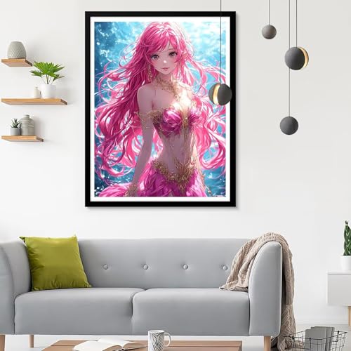 Diamond Painting Erwachsene Meerjungfrau, Diamond Painting Frau Diamant Painting Bilder Kinder, Full DIY Diamant Kunst Malen Nach Zahlen Malerei Stickerei Kreuzstich Wohnzimmer Décor 90x120CM SF-672 von Ynulann