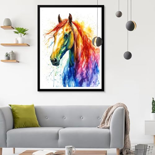 Diamond Painting Erwachsene Pferd, Diamond Painting Tiere 1 Diamant Painting Bilder Kinder, Full DIY Diamant Kunst Malen Nach Zahlen Malerei Stickerei Kreuzstich Wohnzimmer Dekoration 20x30CM SF-784 von Ynulann