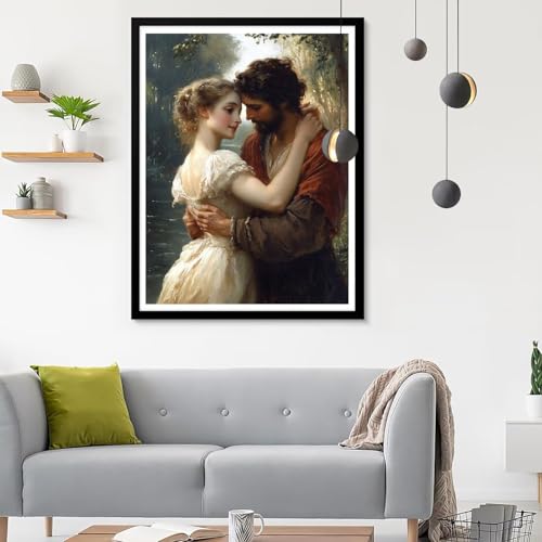 Diamond Painting Erwachsene Retro, Diamond Painting Paar Diamant Painting Bilder Kinder, Full DIY Diamant Kunst Malen Nach Zahlen Malerei Stickerei Kreuzstich für Wohnzimmer Dekoration 80x100CM SF-660 von Ynulann