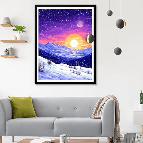 Diamond Painting Erwachsene Schnee, Diamond Painting Sternenhimmel 1 Diamant Painting Bilder Kinder, Full DIY Diamant Kunst Malen Zahlen Malerei Stickerei Kreuzstich Wohnzimmer Décor 30x40CM SF-822 von Ynulann