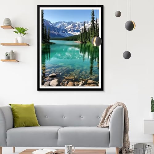 Diamond Painting Erwachsene See, Diamond Painting Landschaft Diamant Painting Bilder Kinder, Full DIY Diamant Kunst Malen Nach Zahlen Malerei Stickerei Kreuzstich Wohnzimmer Dekoration 20x30CM SF-104 von Ynulann