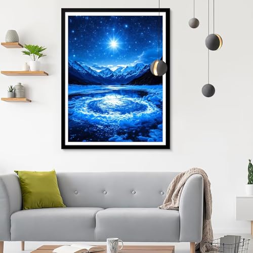 Diamond Painting Erwachsene Sternenhimmel, Diamond Painting Winter Diamant Painting Bilder Kinder, Full DIY Diamant Kunst Malen Nach Zahlen Malerei Stickerei Kreuzstich Wohnzimmer Décor 60x80CM SF-748 von Ynulann