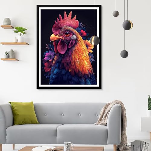 Diamond Painting Erwachsene Tier, Diamond Painting Huhn Diamant Painting Bilder Kinder, Full DIY Diamant Kunst Malen Nach Zahlen Malerei Stickerei Kreuzstich für Wohnzimmer Dekoration 20x30CM SF-772 von Ynulann