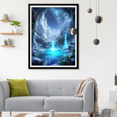 Diamond Painting Erwachsene Winter, Diamond Painting Fallen Diamant Painting Bilder Kinder, Full DIY Diamant Kunst Malen Nach Zahlen Malerei Stickerei Kreuzstich Wohnzimmer Dekoration 60x80CM SF-466 von Ynulann