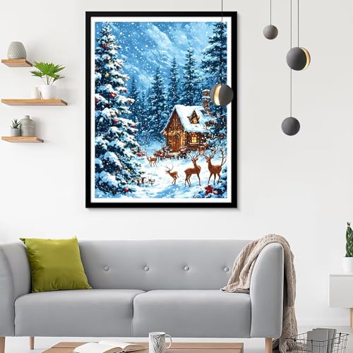 Diamond Painting Erwachsene Winter, Diamond Painting Kabine 1 Diamant Painting Bilder Kinder, Full DIY Diamant Kunst Malen Nach Zahlen Malerei Stickerei Kreuzstich Wohnzimmer Dekoration 30x40CM SF-576 von Ynulann