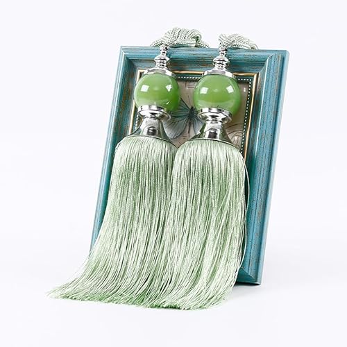 YoGaes Vorhang Raffhalter 1 Paar Vorhang Raffhalter mit Quaste, traditionelle chinesische Raffhalter, dekoratives Vorhang-Zubehör Gardinenhalter(Light Green) von YoGaes