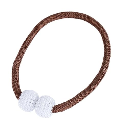 YoGaes Vorhang Raffhalter 2 STK Perlen Magnetische Vorhangklammer Vorhanghalter Raffhalter Schnalle Clips Hängende Kugel Schnalle Raffhalter Vorhang Dekor Zubehör Gardinenhalter(Brown,1PC) von YoGaes