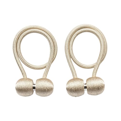 YoGaes Vorhang Raffhalter 2 Stücke Magnetische Vorhang Ball Stangen Accessoires Rücken Holdbacks Schnalle Clips Haken Halter Wohnkultur Raffhalter Krawatte Seil Zubehör Gardinenhalter(Beige) von YoGaes