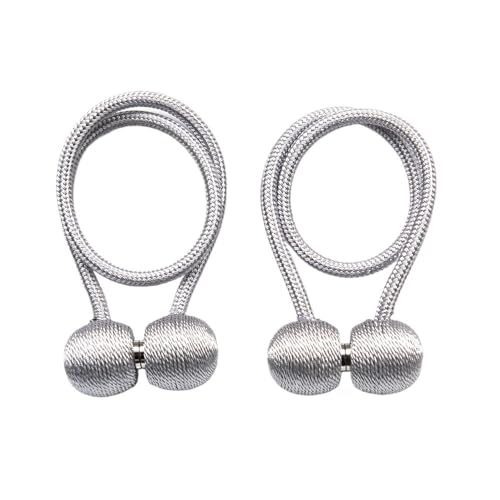 YoGaes Vorhang Raffhalter 2 Stücke Magnetische Vorhang Ball Stangen Accessoires Rücken Holdbacks Schnalle Clips Haken Halter Wohnkultur Raffhalter Krawatte Seil Zubehör Gardinenhalter(Grey) von YoGaes