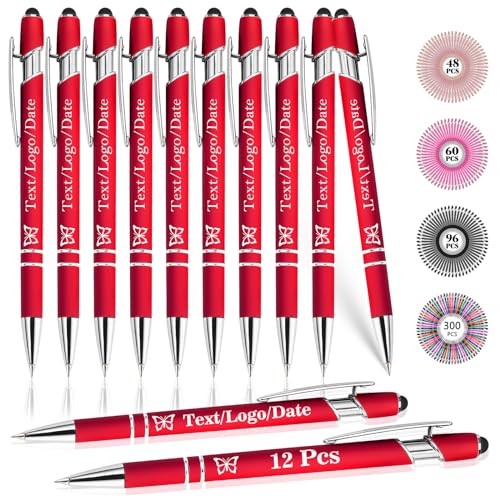 YoLLiEE Personalisierte Stifte mit Namen, individuelle schwarze Tintenstifte mit Stift, individuell gravierte Kugelschreiber mit Logo, Business-Stift mit sanftem Schreibgefühl und mittlerer Spitze von YoLLiEE