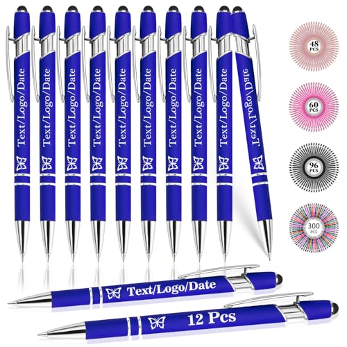 YoLLiEE Personalisierte Stifte mit Namen, individuelle schwarze Tintenstifte mit Stift, individuell gravierte Kugelschreiber mit Logo, Business-Stift mit sanftem Schreibgefühl und mittlerer Spitze von YoLLiEE