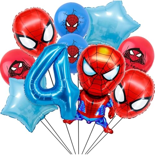 10 Stück Geburtstagsdeko 5 Jahre Junge, Anime Luftballons und Ballon Geburtstag Deko Themenparty Junge, Rot Nummer 5 Ballons Kindergeburtstag Deko Latexballon Folienballons für Happy Birthday DIY von Yoimckay