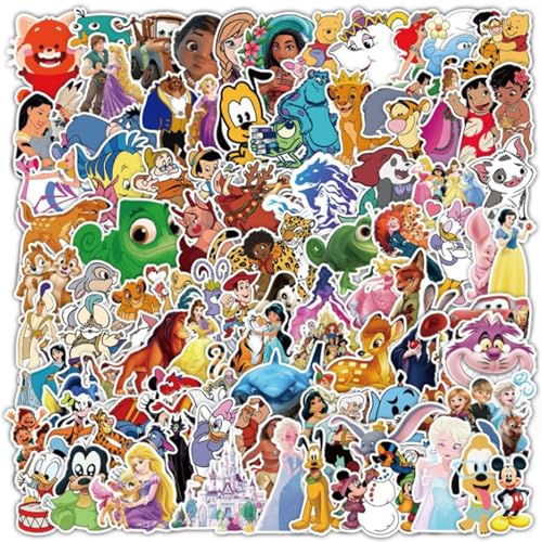 100 Blatt Cute Cartoon Animal Wasserdichte Aufkleber,Cute Prinzessin Welpe Anime Aufklebers,DIY Aufkleber kawaii Tier Niedlich Karikatur Stickers für Tasse Motorrad Koffer Laptop Gitarre Skateboard von Yoimckay