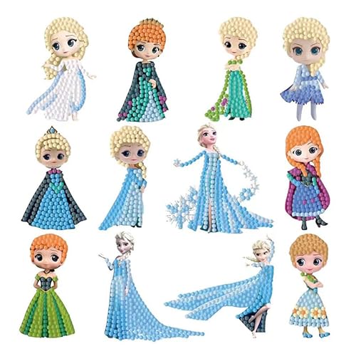 12 Stück 5D Diamond Cartoon Painting Enfant, Anime Design Diamond Painting Pour Enfant, Kits de Bricolage Arts et métiers pour Peinture Autocollant pour Enfants Mädchen und Jungen avec Diamants von Yoimckay